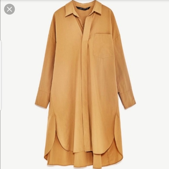 Zara Dresses & Skirts - Zara dress shirt tan